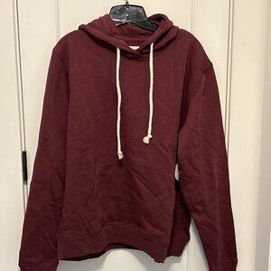 Pact Unisex Raisin One For All Hoodie Size Large Maroon Fleece Lined